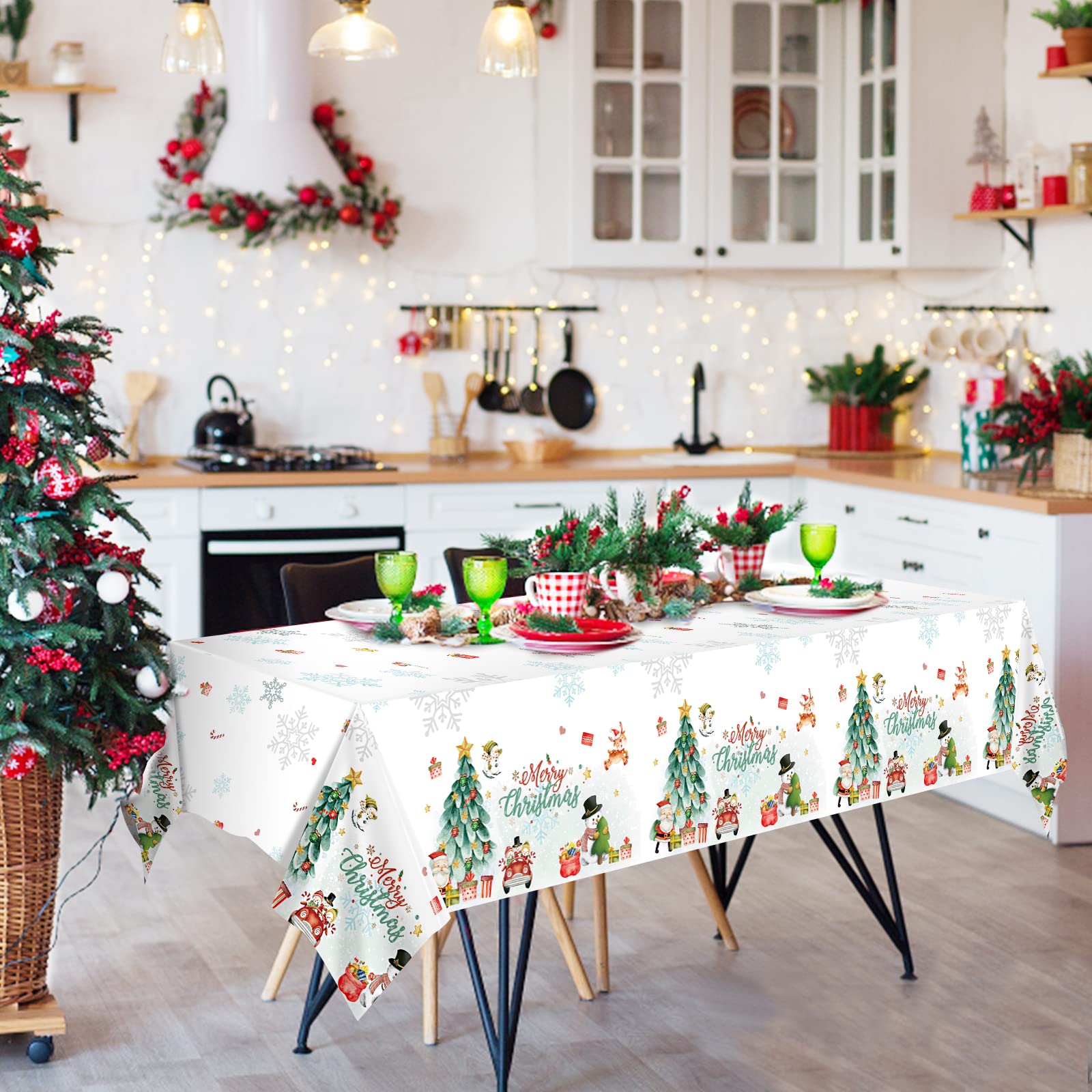 デコパージュ ꔛ‬ꕤ ガーデン雑貨 *折り畳みテーブル*花台*クリスマスショップ Amazon.co.jp: 3枚 クリスマス テーブルクロス 長方形 使い捨て